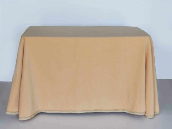 Falda mesa camilla rectangular online de terciopelo color beige