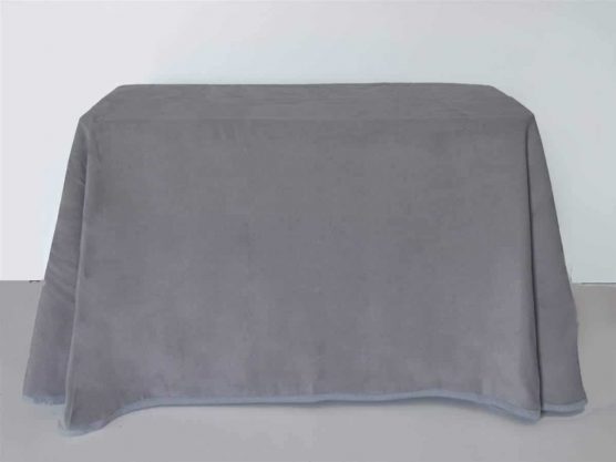 Falda mesa camilla rectangular online de terciopelo color gris