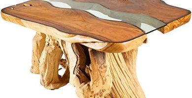 mesa de tronco maciza